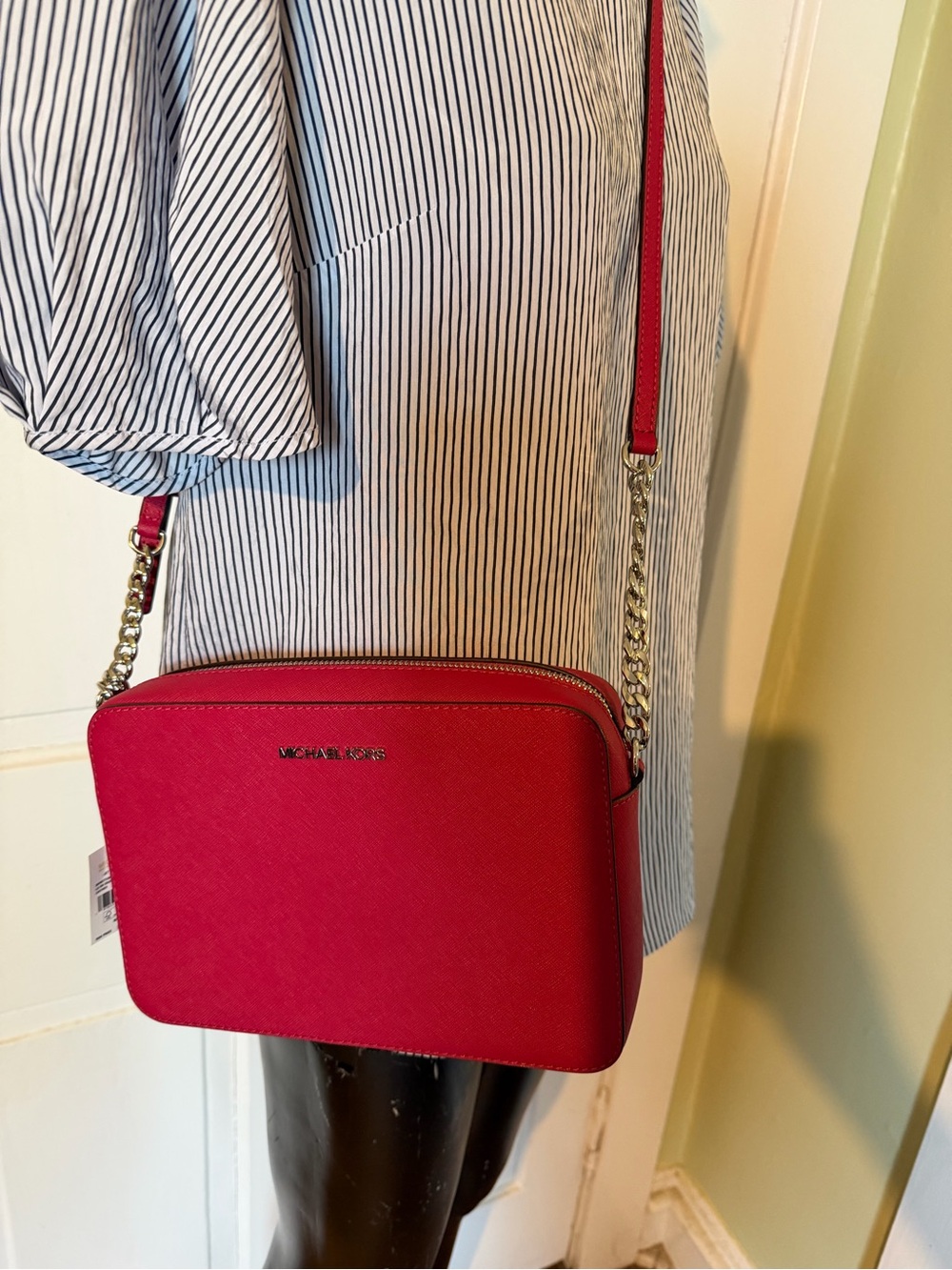 Michael Kors Saffiano Crossbody Bag in Raspberry - NWT - Picture 12 of 12